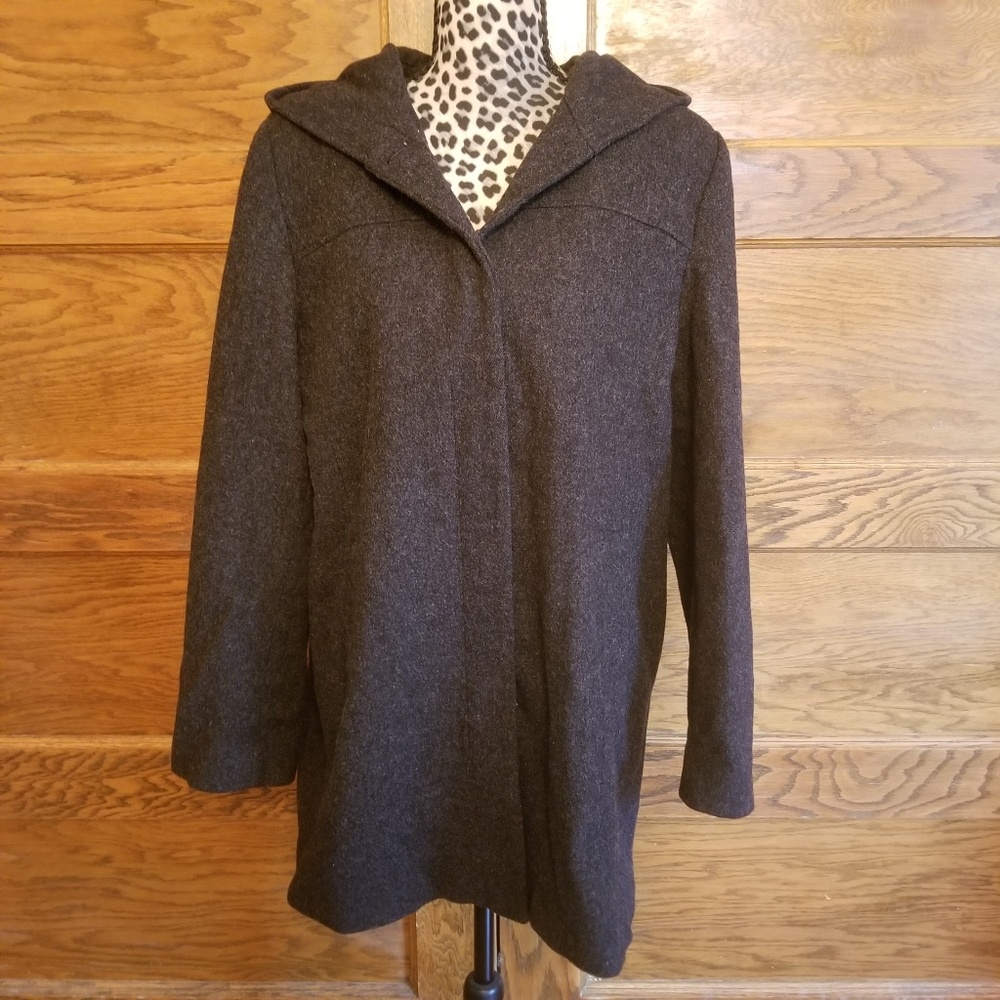 Herman Kay Womens Black Warm Hooded Coat